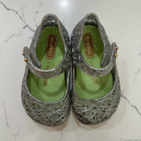 Mini Melissa + Campana Silver Jelly Baby Toddler Shoes Size 5 - Picture 4 of 6